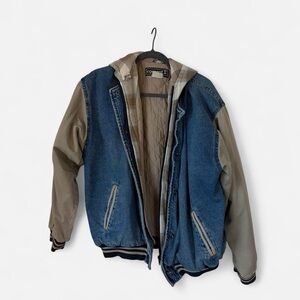 Concept Blue and Tan Bomber Jacket